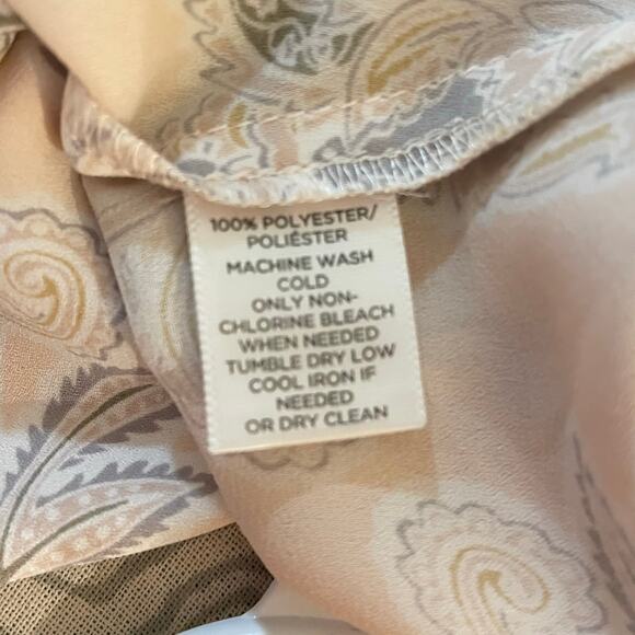 Loft Womens Floral Paisley Print Long Sleeve Semi Sheer Blouse Top Size Small - Picture 8 of 8